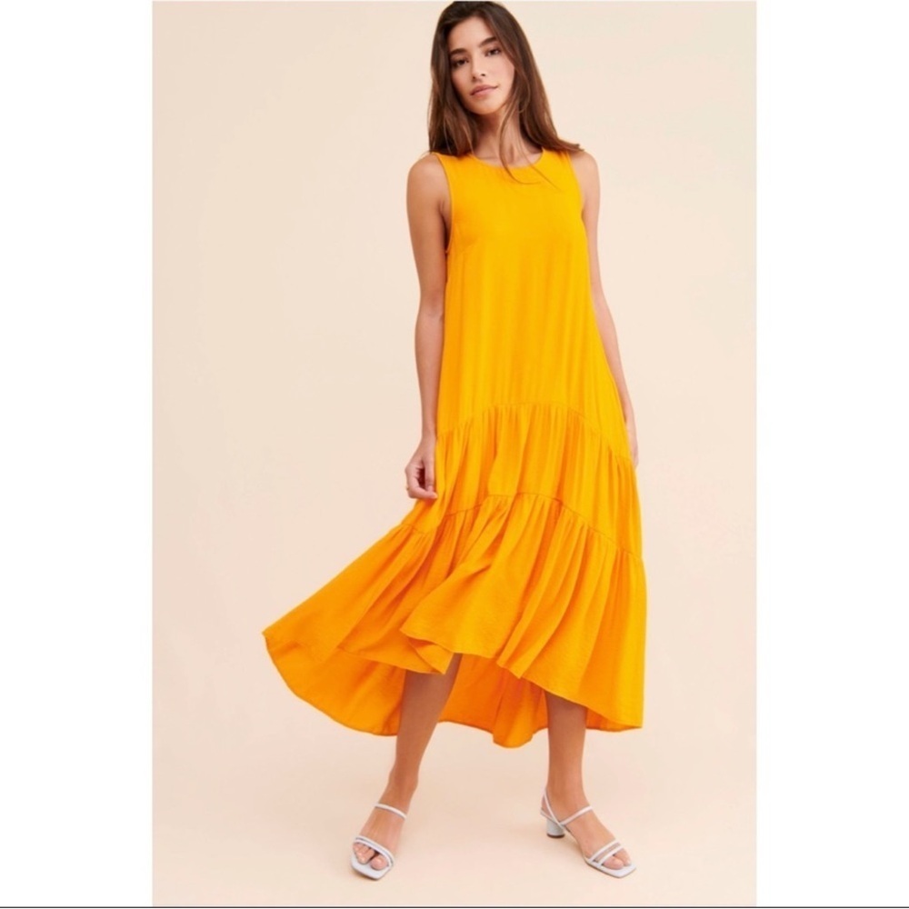 Anthropologie Maeve Marlene sleeveless tiered maxi dress